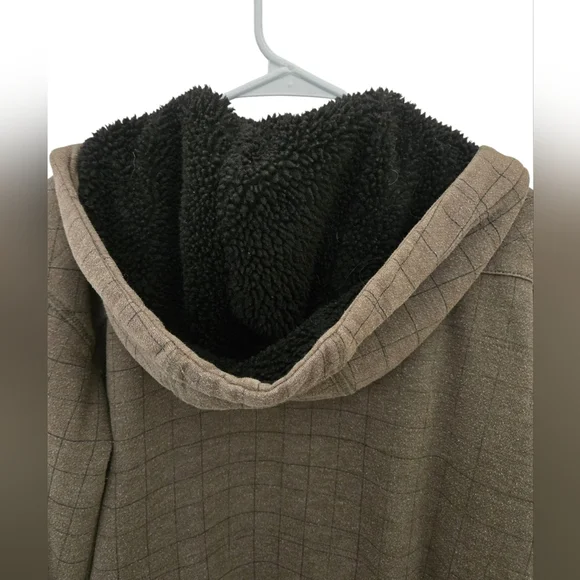 VINTAGE Billabong Hoodie Shirt Men L Green Full Zip Sherpa Lined Embroidered Log - Picture 4 of 6